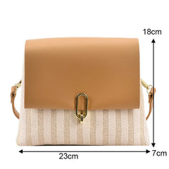 Women's Contrast Woven Crossbody Bag Envelope Shoulder Square Bag WLHB2360