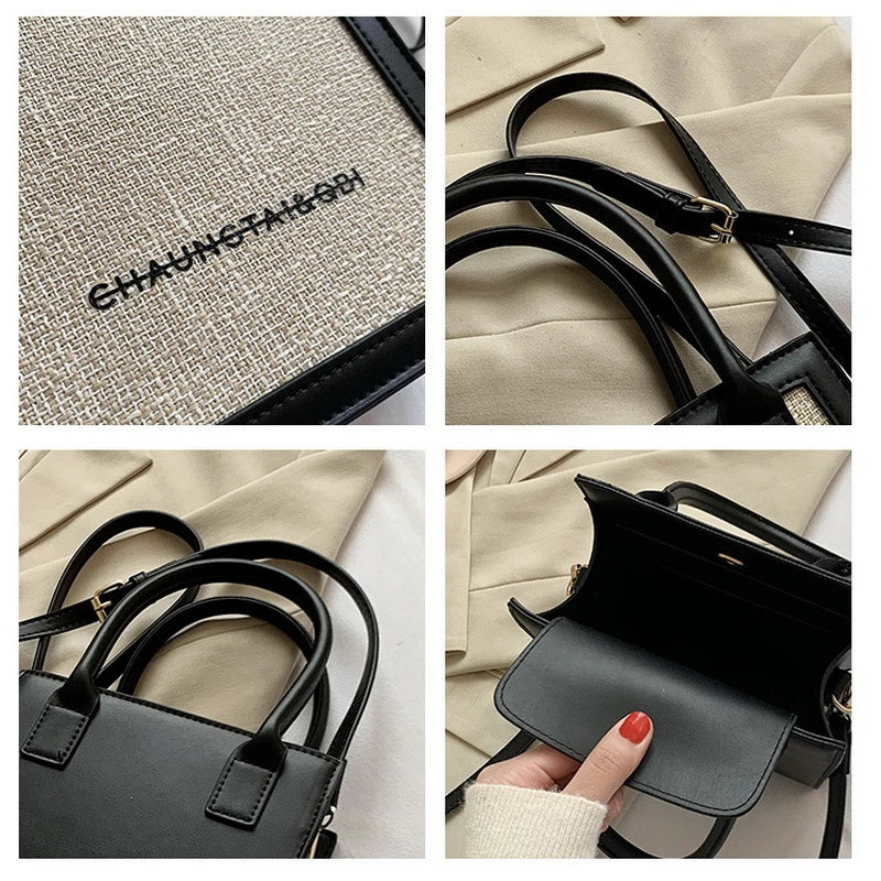 Women's Small Square Crossbody Bag PU Leather Shoulder Handbag