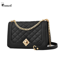 Women's PU Leather Shoulder Bag Chain Embroidery Crossbody Tote
