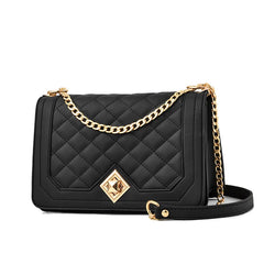 Women's PU Leather Shoulder Bag Chain Embroidery Crossbody Tote
