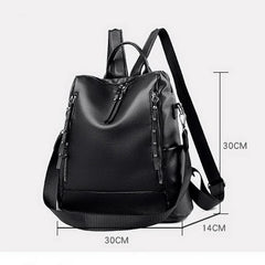 Multifunction Female Backpack PU Leather Shoulder Bag