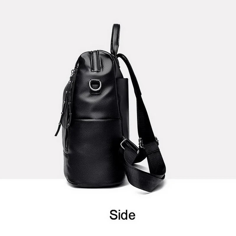 Multifunction Female Backpack PU Leather Shoulder Bag