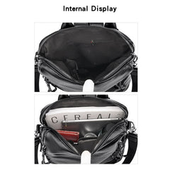 Multifunction Female Backpack PU Leather Shoulder Bag
