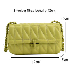 Quilted Chain Shoulder Bag Crossbody PU Messenger Bag