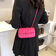 Quilted Chain Shoulder Bag Crossbody PU Messenger Bag