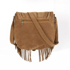Autumn Tassel Crossbody Bag Faux Suede Saddle Bag WLHB3220