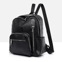 Vintage PU Leather Women Backpack Large Capacity Ladies School Bags
