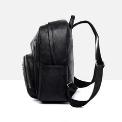 Vintage PU Leather Women Backpack Large Capacity Ladies School Bags