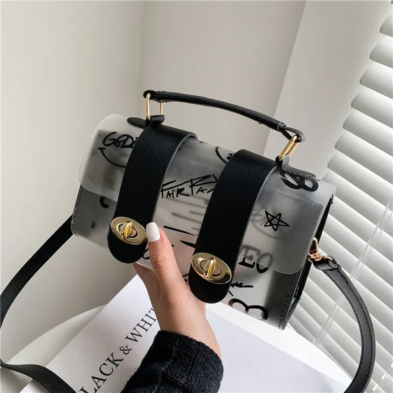 Graffiti PVC Shoulder Bag Small Handbag Purse WLHB2738