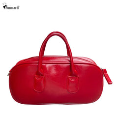 Vintage Ladies Handbags Crossbody Tote Bag PU Leather Shoulder Bag Red