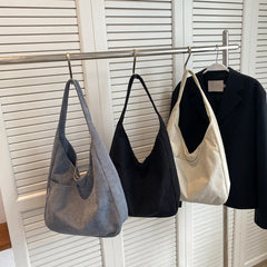 Soft Corduroy Shoulder Bags for Women Casual Style Handbags
