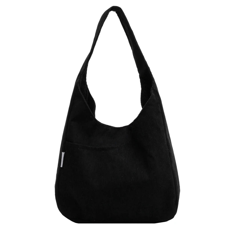 Soft Corduroy Shoulder Bags for Women Casual Style Handbags