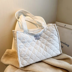 Casual Corduroy Satchel Winter Totes Zipper Handbags
