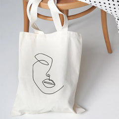 Abstract Graphic Canvas Tote Bag for Women