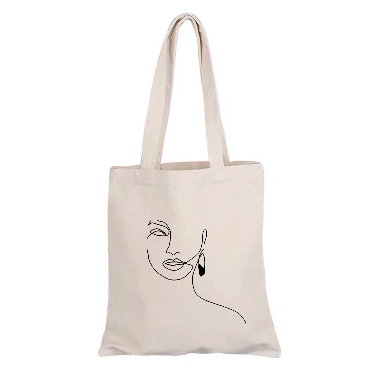 Abstract Graphic Canvas Tote Bag for Women