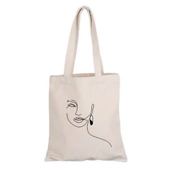 Abstract Graphic Canvas Tote Bag for Women