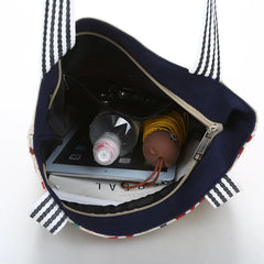 Canvas Embroidered Shoulder Handbag Women Messenger Bag