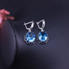 Silver 925 Jewelry Set Necklace Earrings Ring Many Colors