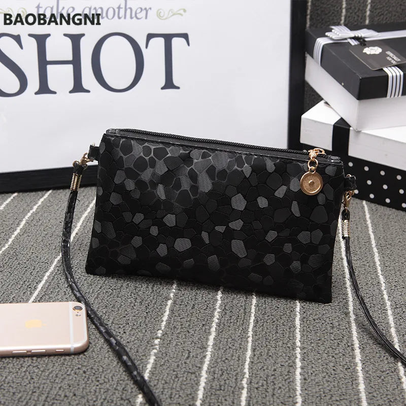 Laser Pu Crossbody Shoulder Bag for Women Golden Silver Clutch Zip Bag