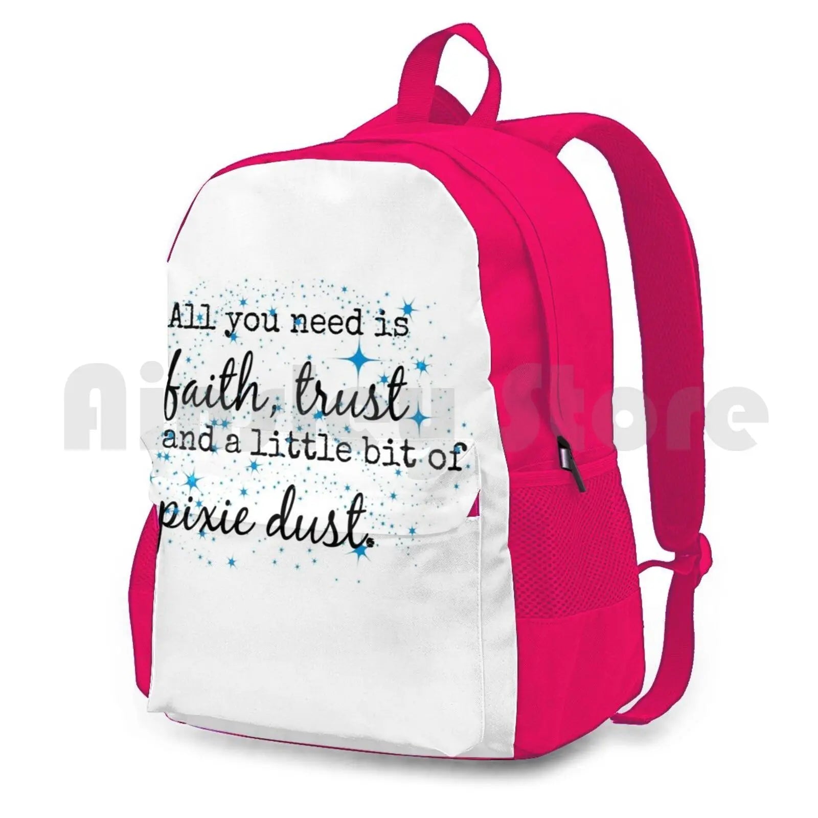 Faith Trust Pixie Dust Outdoor Hiking Backpack Waterproof Camping Travel Quote