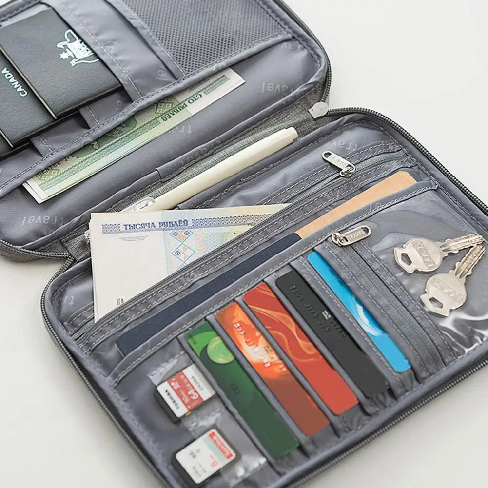 Family Travel Wallet Passport Holder Waterproof Document Organizer
