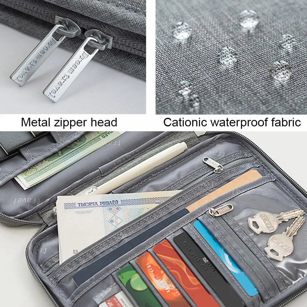 Waterproof Family Travel Wallet Passport Holder Organizer Bag