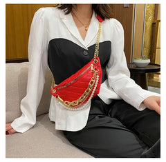 Plaid Quilted Women's Shoulder Bag Small Crossbody Chain Handbag