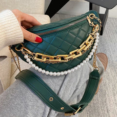 Plaid Quilted Women's Shoulder Bag Small Crossbody Chain Handbag