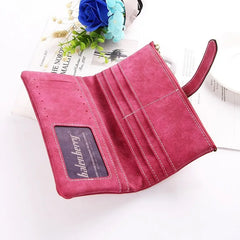 Famous Long Purse Women Wallets Drawstring Nubuck Leather