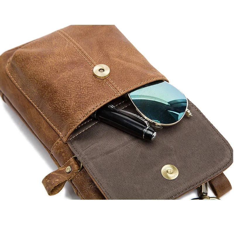 Men Leather Shoulder Bag Crossbody Business Messenger Briefcase
