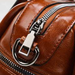 Oil Wax Leather Boston Bag Crossbody Bags For Women