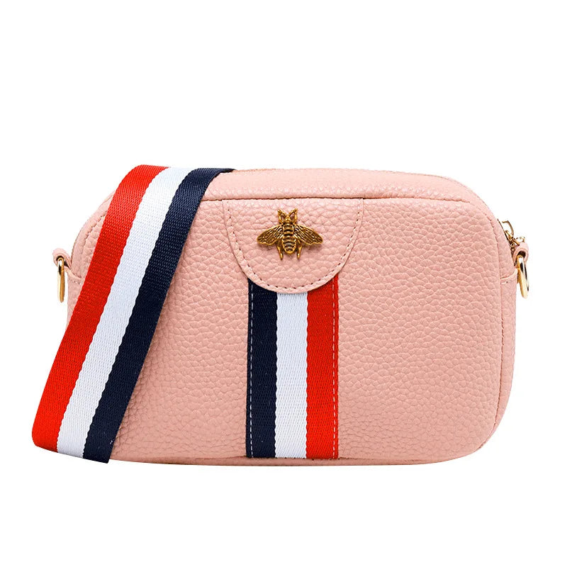 Famous Women Composite Messenger Bag Bee Diamonds Panelled Leather Handbag