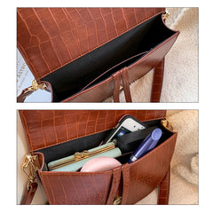 Pu Leather Women Crossbody Bags Crocodile Purse Shoulder Side Bags