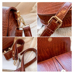 Pu Leather Women Crossbody Bags Crocodile Purse Shoulder Side Bags