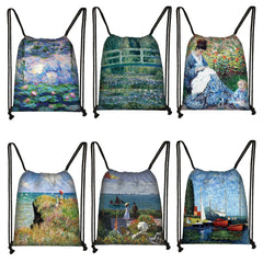 Water Lilies Backpack Men Shoulder Bag for Travel