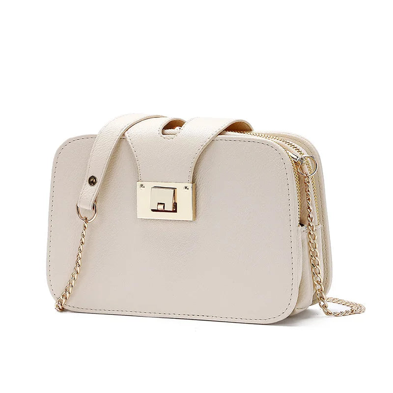 Three Pocket Women Anti-theft Crossbody Bag Pu Leather Shoulder Bag