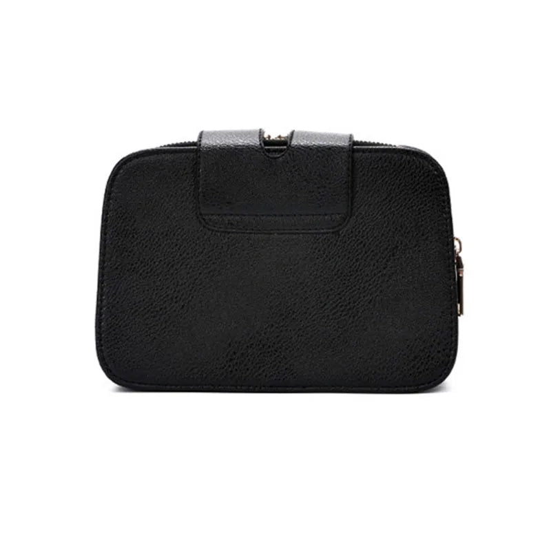 Three Pocket Women Anti-theft Crossbody Bag Pu Leather Shoulder Bag