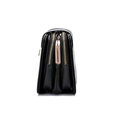 Three Pocket Women Anti-theft Crossbody Bag Pu Leather Shoulder Bag