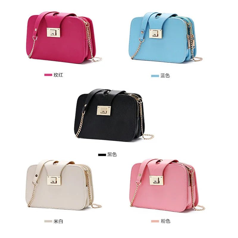 Three Pocket Women Anti-theft Crossbody Bag Pu Leather Shoulder Bag