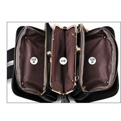 Three Pocket Women Anti-theft Crossbody Bag Pu Leather Shoulder Bag