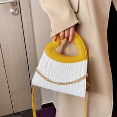 Heart Handle Chain Shoulder Bag Shell Clutch Crossbody Bag