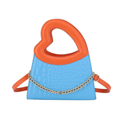 Heart Handle Chain Shoulder Bag Shell Clutch Crossbody Bag