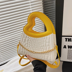 Heart Handle Chain Shoulder Bag Shell Clutch Crossbody Bag
