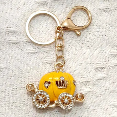 Pumpkin Carriage Crystal Hallowmas Fairy Tale Keychain Purse Bag Buckle