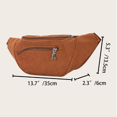 Women's Corduroy Fanny Pack Zippered Waist Bag