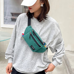 Corduroy Fanny Pack Sling Bag for Women Girls Ladi...