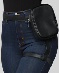 Leather Women Waist Bag for Outdoor Hiking Motorcycle