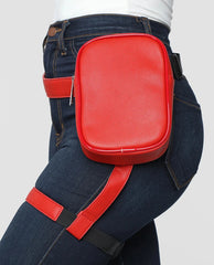 Leather Women Waist Bag for Outdoor Hiking Motorcycle
