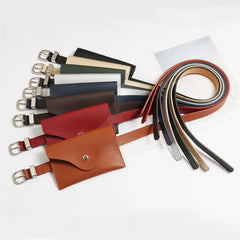 Women's Leather Envelope Waist Pack - Money Belt Chest Bag
