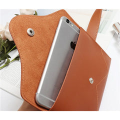 Women's Leather Envelope Waist Pack - Money Belt Chest Bag